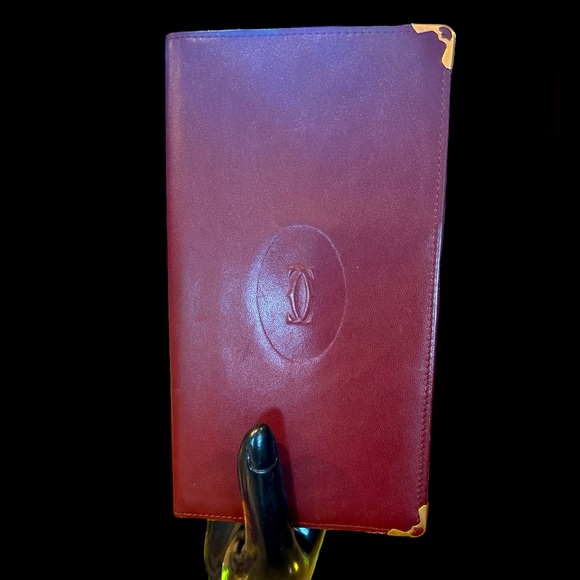 Cartier Handbags - EUC Vintage Cartier Mast Line Bordeaux Long Wallet with COA